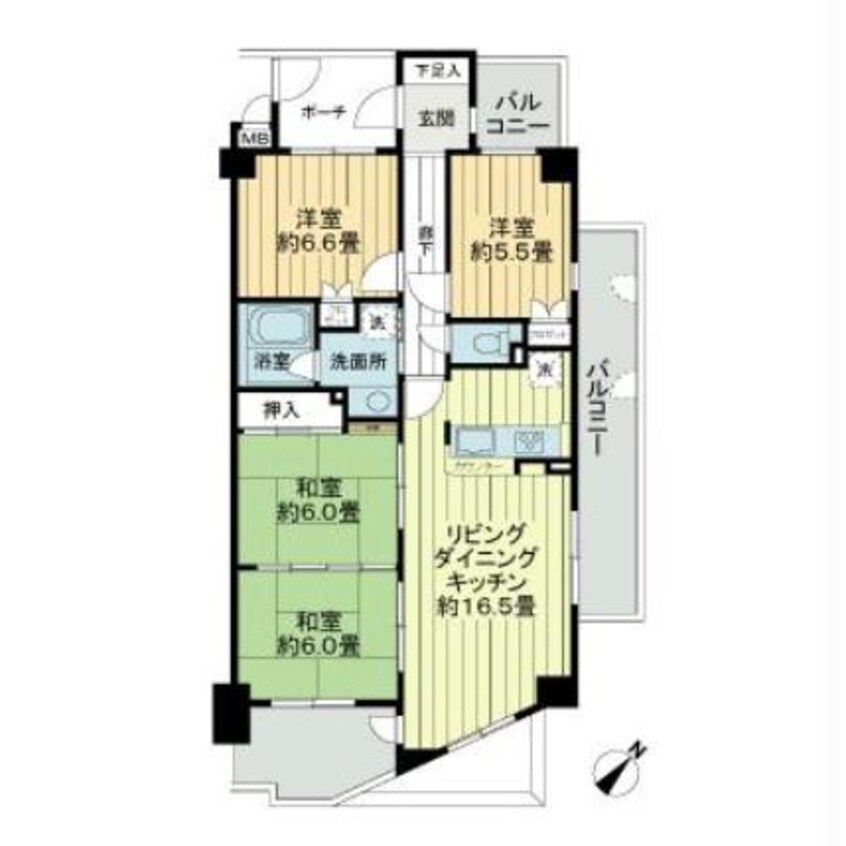 間取図 サーバス旗ヶ崎　