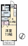 ドミール多治米 A棟 1Kの間取り