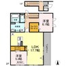 モンテアジュール Ⅲ 2LDKの間取り