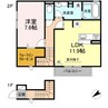 ディアコート曙 2LDKの間取り