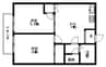 メゾンサンフラワー 2DKの間取り