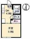 クレセント倉田 1DKの間取り