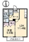 ボン・エール 1LDKの間取り