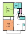 コーポラスさとう　Ｂ・Ｃ 2DKの間取り