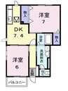 シェーン・バッハ 2DKの間取り