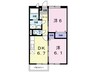 エルディムボナールＡ 2DKの間取り