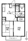 プロヴァンスB 2DKの間取り