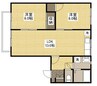 グレイス加茂B 2LDKの間取り