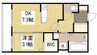 ＴＨＥ　ＡＰＡＲＴＭＥＮＴ福山駅前 1LDKの間取り