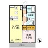 ローゼスポート港町 B棟 1LDKの間取り