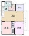 夢番地弐番館 2LDKの間取り