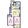 ミーオ　ベルカーサ 2DKの間取り