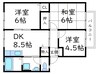 サンビレッジ新湯野　B棟 3DKの間取り