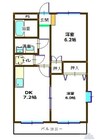 ラフィーネ・S 2DKの間取り