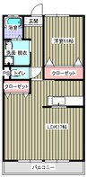 エトワール湯野 1LDKの間取り