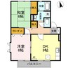 フレッシュグリーン21　B 2DKの間取り