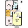 エザンス水呑　B棟 2LDKの間取り