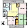 エバーグリーン手城 A棟 3DKの間取り