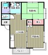 ミレニアム榮 2DKの間取り