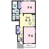 オアゾ芦水館 2DKの間取り
