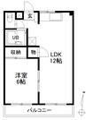 チェリーハウスふじ 1LDKの間取り
