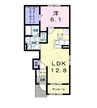 サニーシエル 1LDKの間取り