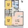 ルミエール静B棟 2LDKの間取り