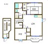 ゴッドフィールドB 2LDKの間取り