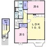 グランドゥールあおばＡ 2LDKの間取り