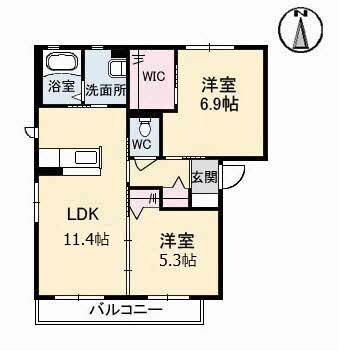 間取り図 トワ アムール A棟