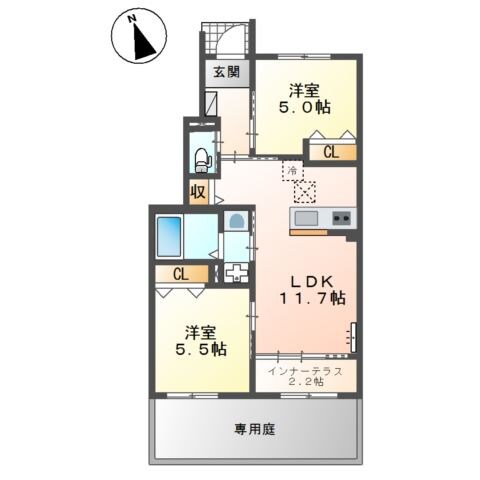 間取り図 ハレカピリナ新涯