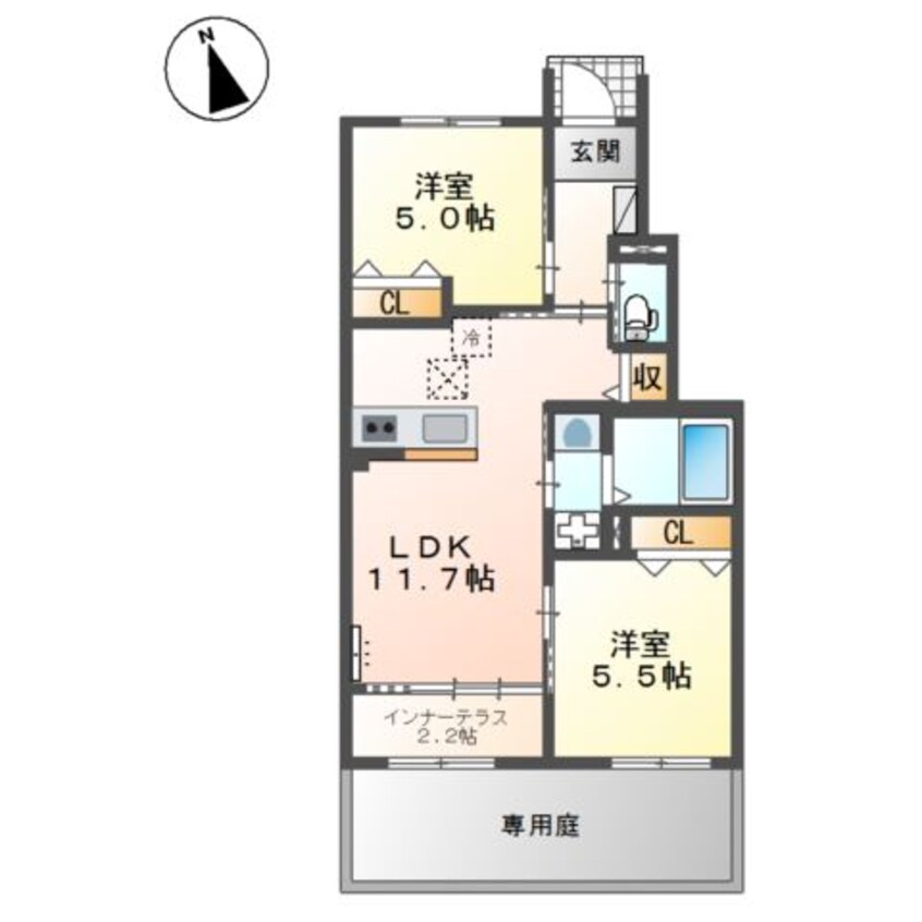 間取図 ハレカピリナ新涯