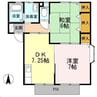 フォレスト伊勢丘　Ａ棟 2DKの間取り