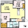 D-ROOM東手城 2LDKの間取り