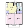 フラッツ坂田Ｂ 2DKの間取り