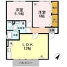 セジュール引野 2LDKの間取り