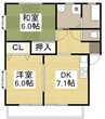 ヴィレッジ２１ B 2DKの間取り