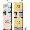 アルヴィータB棟 2LDKの間取り
