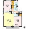 サニープレイス福山I D 2LDKの間取り