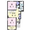 コンシェルト 2DKの間取り