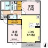 ベルヴィオラ南蔵王 2LDKの間取り