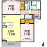 ベルヴィオラ南蔵王 2LDKの間取り
