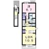 シェレーヌ 1LDKの間取り