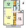 セジュール丹地 2LDKの間取り
