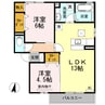 アクイーユ平成台 2LDKの間取り