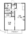 レジデンス大門 1LDKの間取り