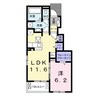 アヴァンティＢ 1LDKの間取り