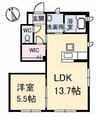 クレセオセブン　Ａ棟 1LDKの間取り