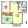 コスモハイツ 2LDKの間取り