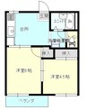 アメニティ大門B棟 2DKの間取り